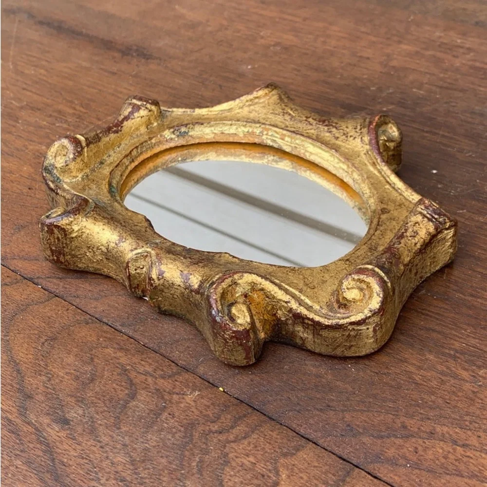 Italian Florentine Baroque Gold Giltwood Antique Wall Mirror